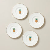 British Colonial Bamboo Dessert Plates, Set Of 4